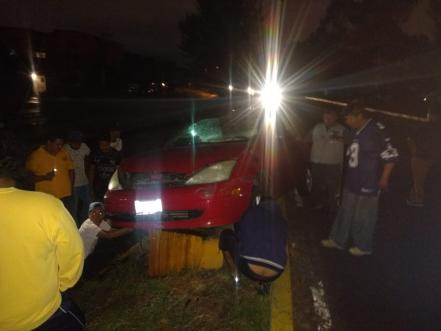 Accidente automovilístico a la altura de Pavón