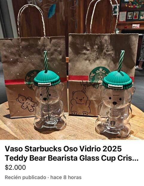 Vaso de oso de Starbucks en Marketplace. Foto: Captura de pantalla