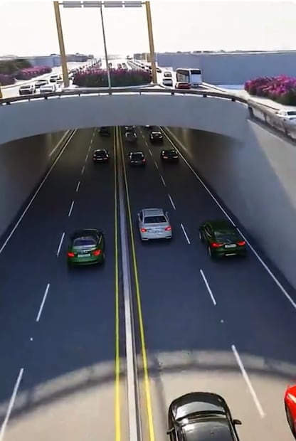 Proyecto de paso a desnivel entre avenida las Torres y Circuito Potosí. Foto: Captura de video