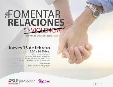 CJM invita al taller “Cómo fomentar relaciones sin violencia”