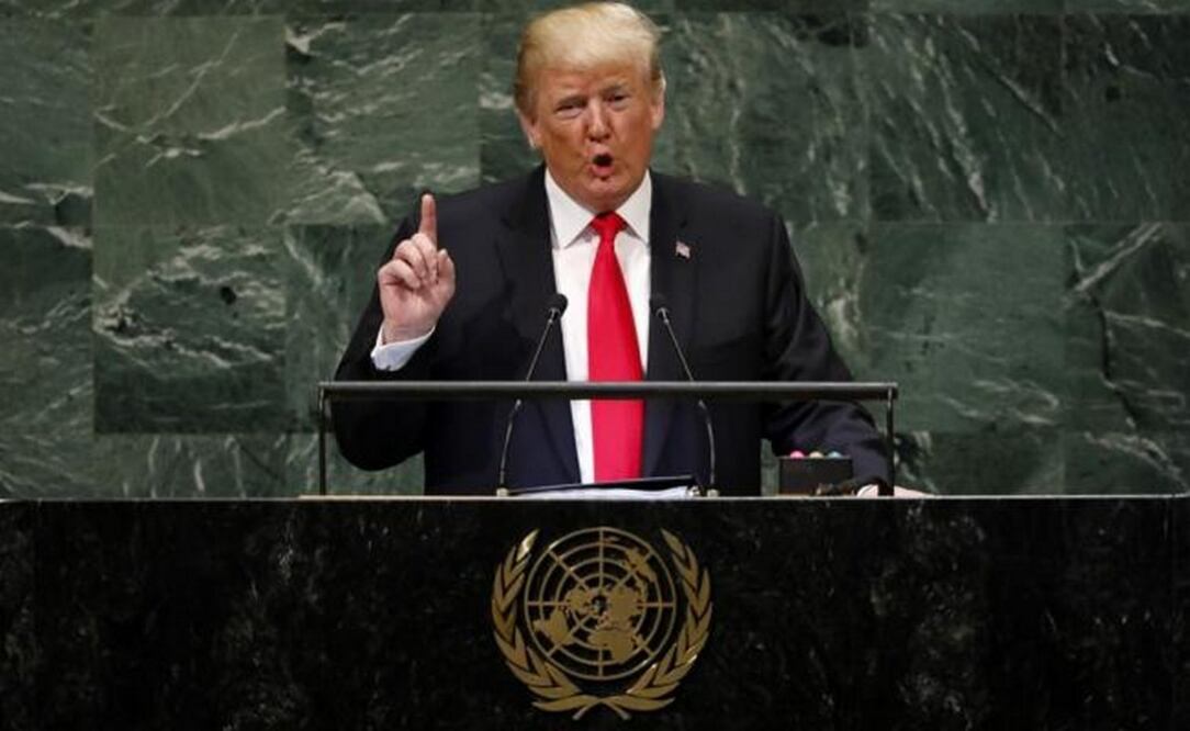 El presidente de Estados Unidos, Donald Trump, pronuncia un discurso en el Debate General de la 73 sesión de la Asamblea General de la Organización de las Naciones Unidas (Foto: Xinhua)