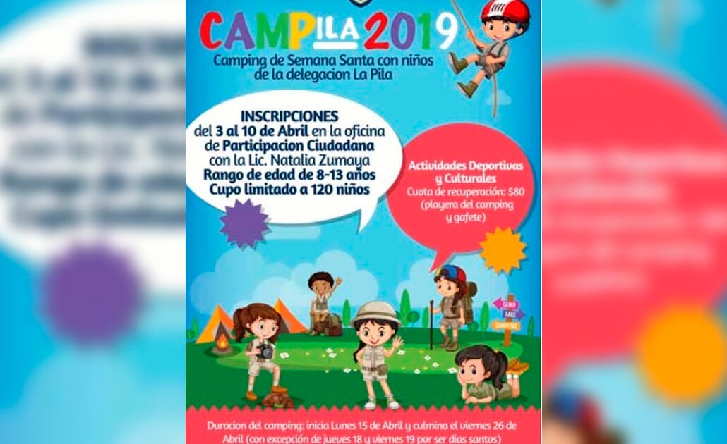 Invitan a participar en campamento “CAMPILA 2019”