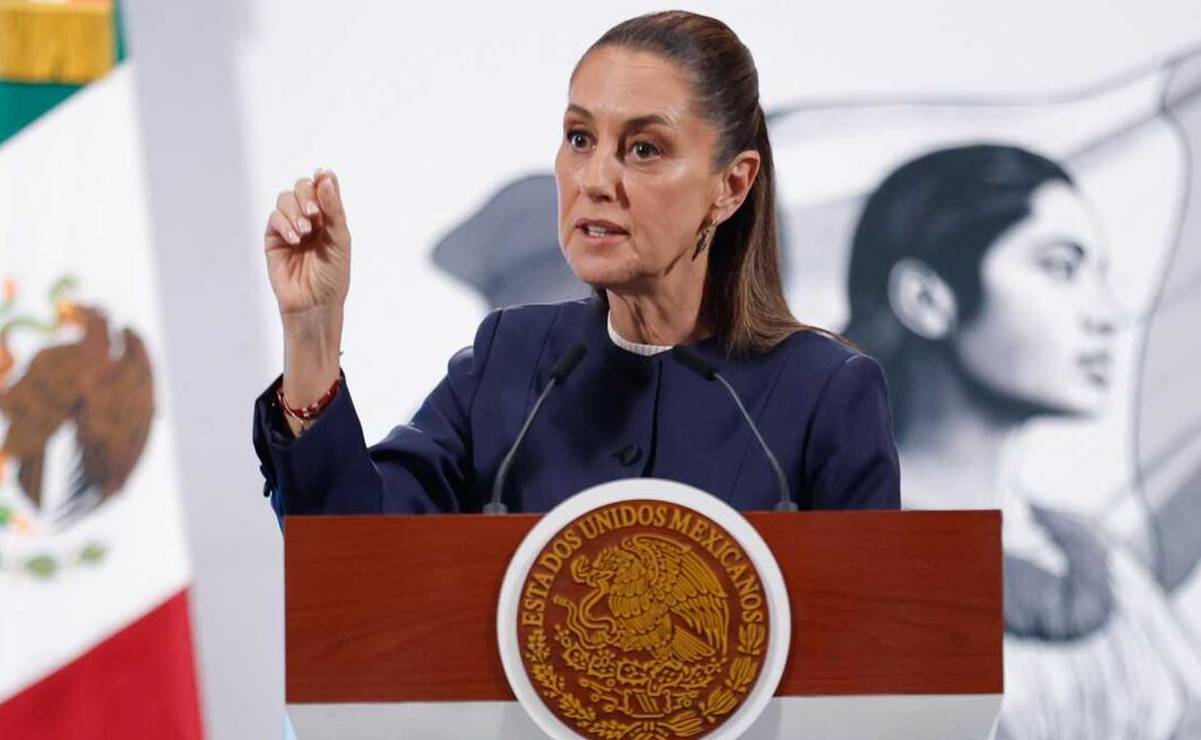 Claudia Sheinbaum, presidenta de México, durante la mañanera de Palacio Nacional este 26 de mayo del 2025. Foto: Diego Simón / EL UNIVERSAL
