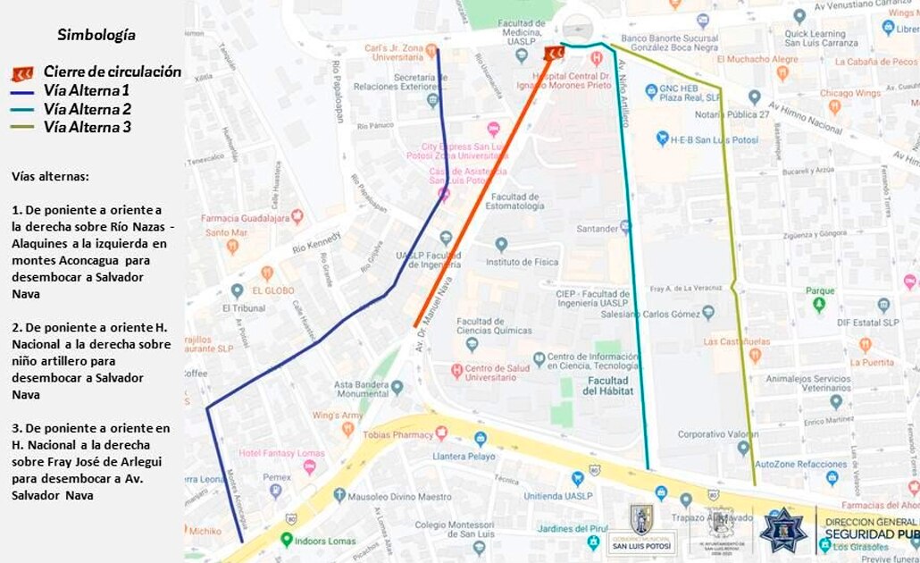 Anuncian cierre vial por obras de rehabilitación en avenida Manuel Nava
