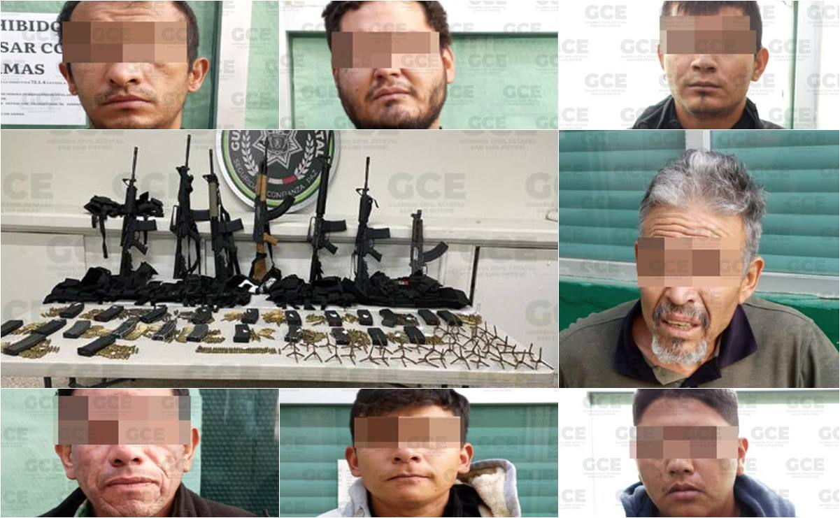 Guardia Civil de SLP desarticula célula criminal de Zacatecas; hay siete detenidos