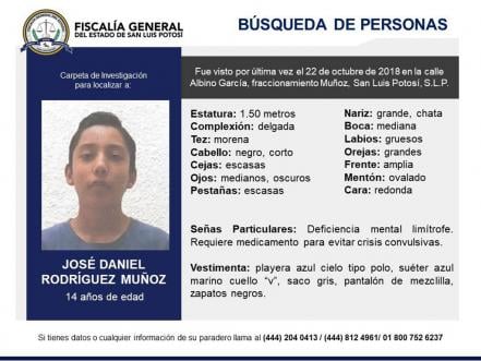 Buscan a José Daniel Rodríguez Muñoz 