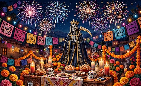 Piden permiso a autoridades para quema de pirotecnia en celebraciones de “La Santa Muerte” en SLP