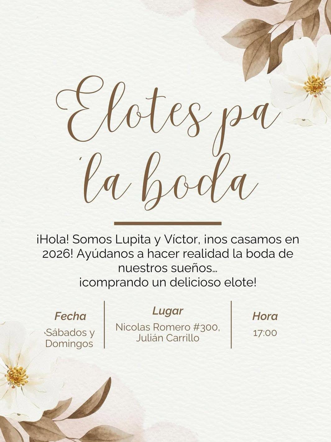 Foto: Cortesía Elotes pa la boda