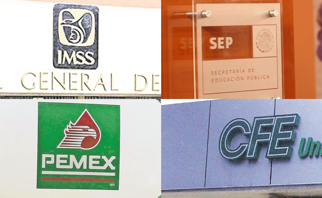 IMSS, SEP, Pemex y CFE, con prestaciones de oro