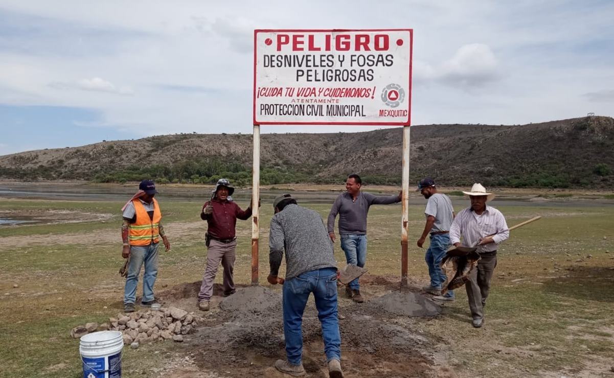 Tras muerte de adolescente en presa de Mexquitic, colocan avisos preventivos para evitar accidentes