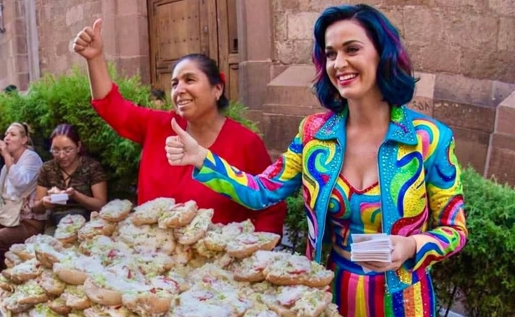 Meme de Katy Perry en los famosos molletes del Centro Histórico de SLP