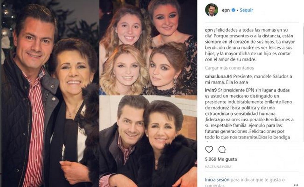 EPN presume en redes a su mamá en Día de las Madres