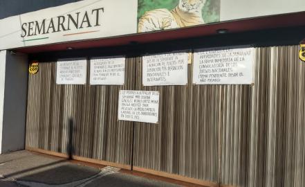 Trabajadores de Semarnat en SLP realizan paro laboral