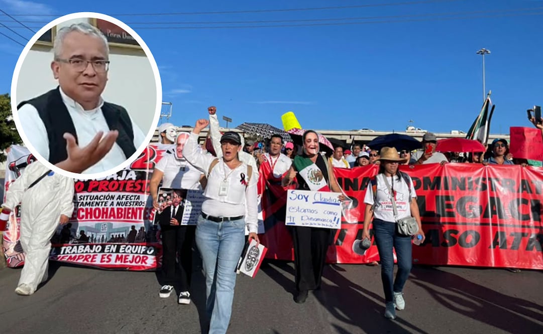 Iglesia católica de SLP se solidariza con las protestas de los trabajadores del IMSS. Foto: EL UNIVERSAL