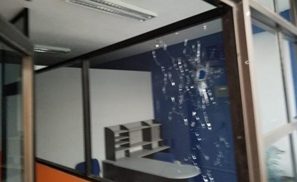 Balean sede del PAN en Ciudad Victoria, Tamaulipas