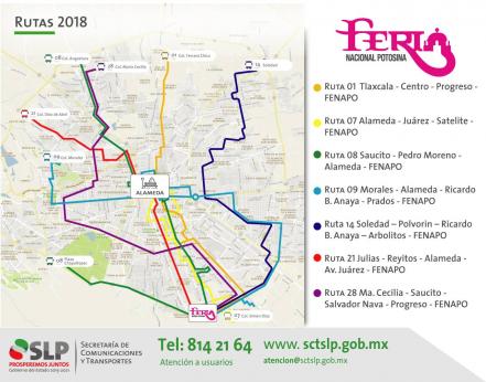 Dan a conocer las rutas de transporte urbano para la FENAPO