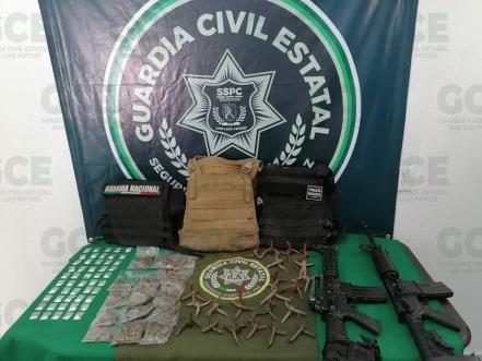 Detiene Guardia Civil a tres hombres y una mujer en la Huasteca potosina; podrían pertenecer a célula delictiva