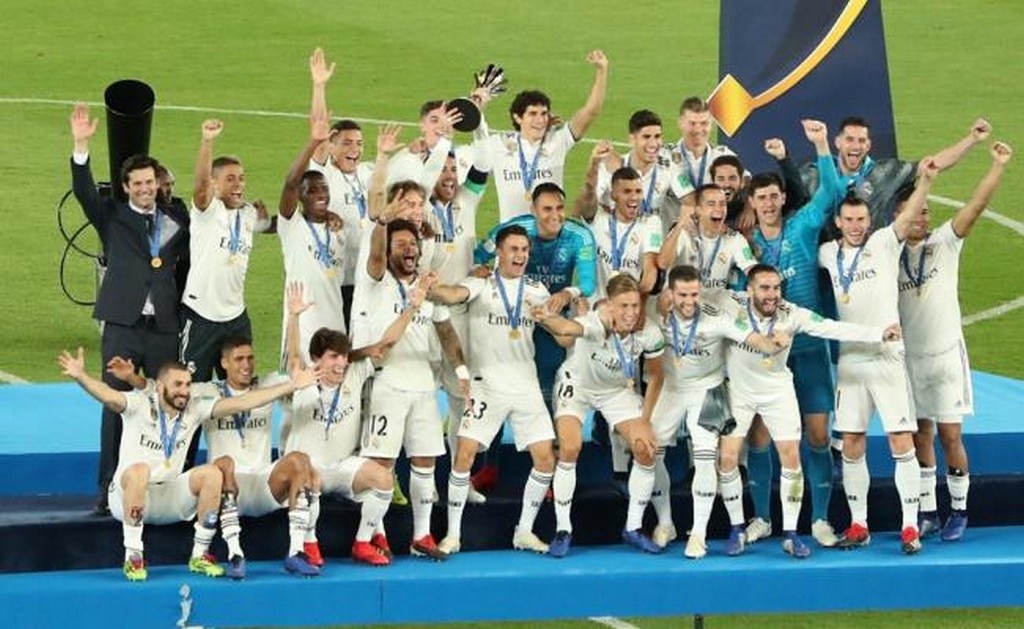 Jugadores del Real Madrid celebrando el campeonato en el Mundial de Clubes. FOTO/REUTERS