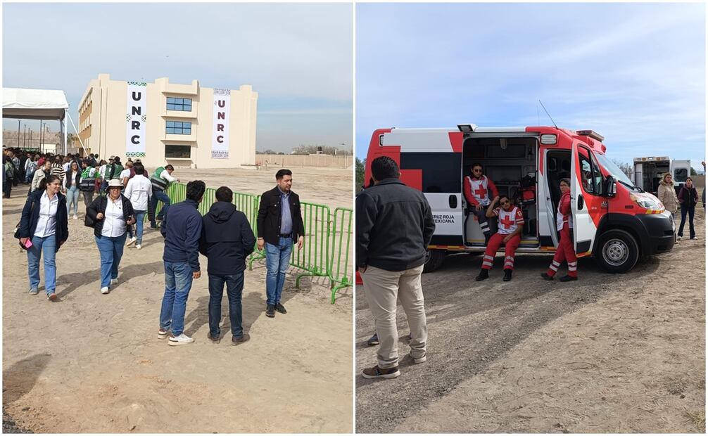 Así fue el recibimiento de la presidente Claudia Sheinbaum en la Universidad Rosario Castellanos de SLP. Fotos: Jazmín Ramírez