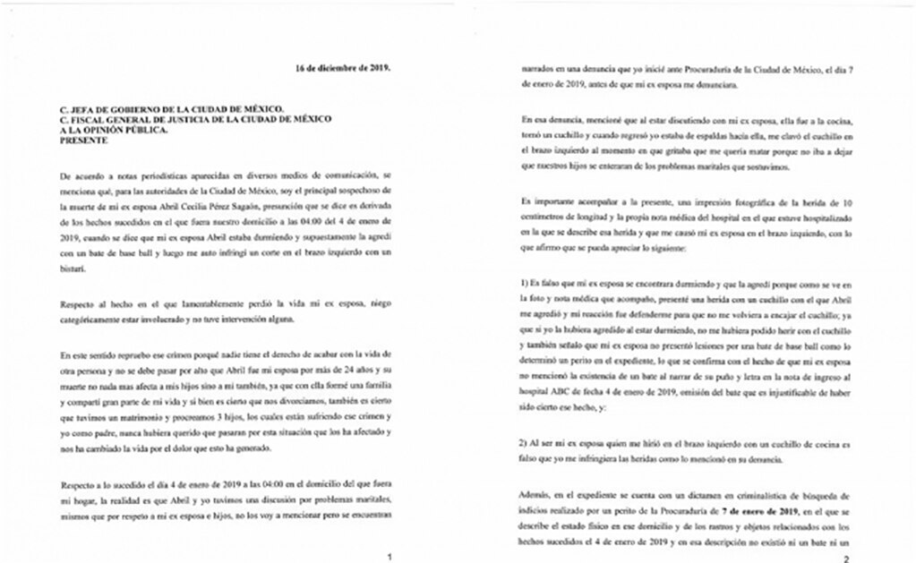 No la golpeé con un bate, ella me atacó con un cuchillo: exesposo de Abril prófugo
