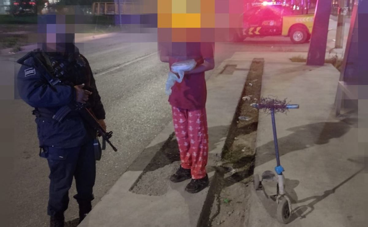 En pijama y con un patín del diablo, encuentran a menor deambulando en SLP 