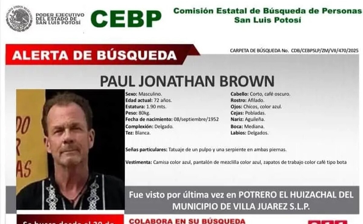 Pide gobierno de SLP apoyo a Embajada de EU para localizar a familiares del activista Paul Brown