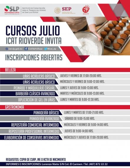 Repostería, maquillaje y barbería, los cursos de ICAT en Rioverde