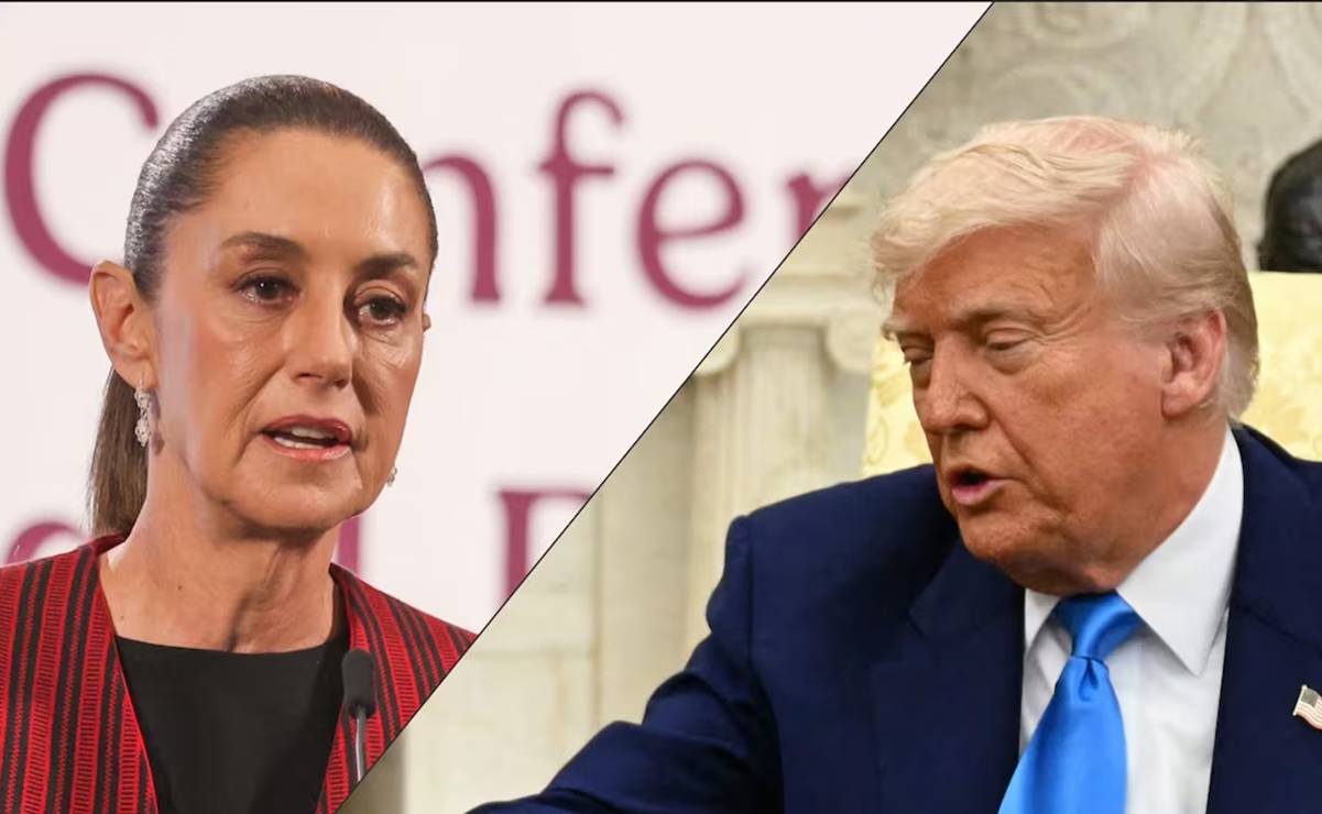 Claudia Sheinbaum y Donald Trump sostienen llamada este jueves 22 de mayo de 2025. Foto: EL UNIVERSAL