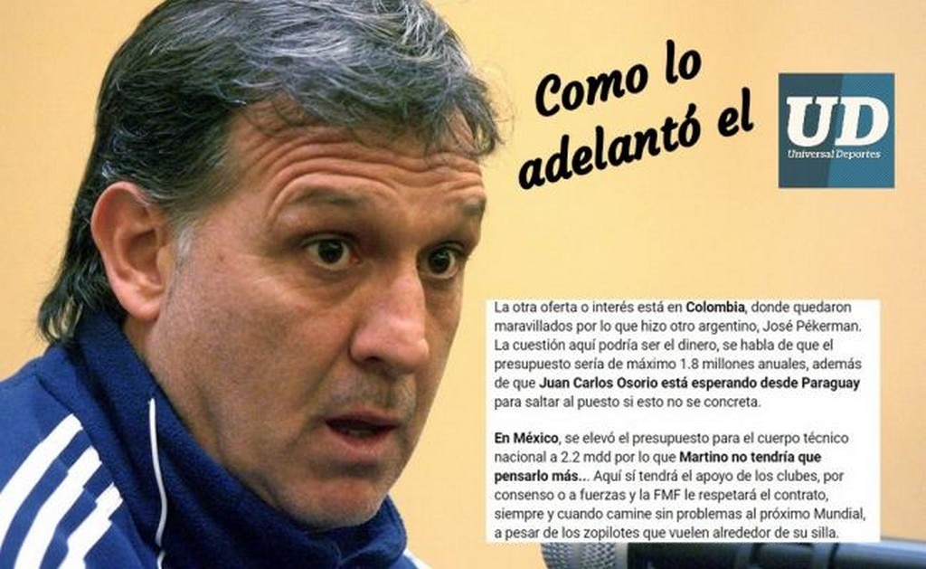  "Tata" Martino, con pie y medio en la Selección Mexicana