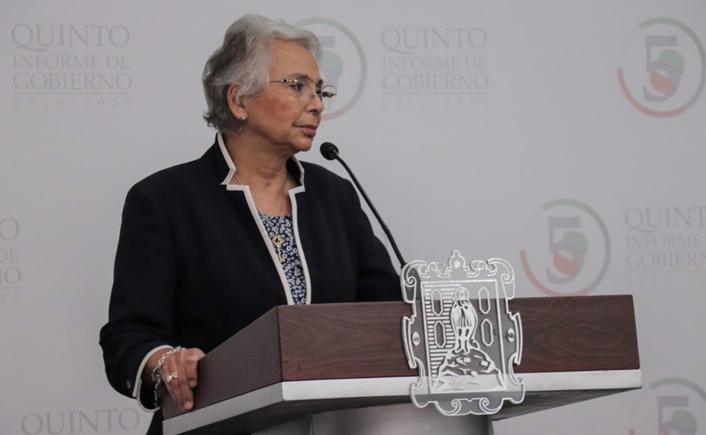 La funcionaria felicitó al gobernador Juan Manuel Carreras por estos cinco años al frente de la entidad potosina, a quien agradeció porque, de alguna manera, está formando parte de la 4T. Foto: Angélica Ortiz. EL UNIVERSAL San Luis Potosí