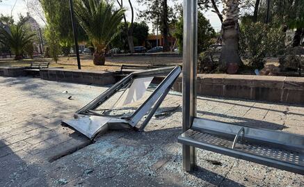 Destrozan parada de camión en el barrio de Santiago, en la capital de SLP; vecinos demandan vigilancia