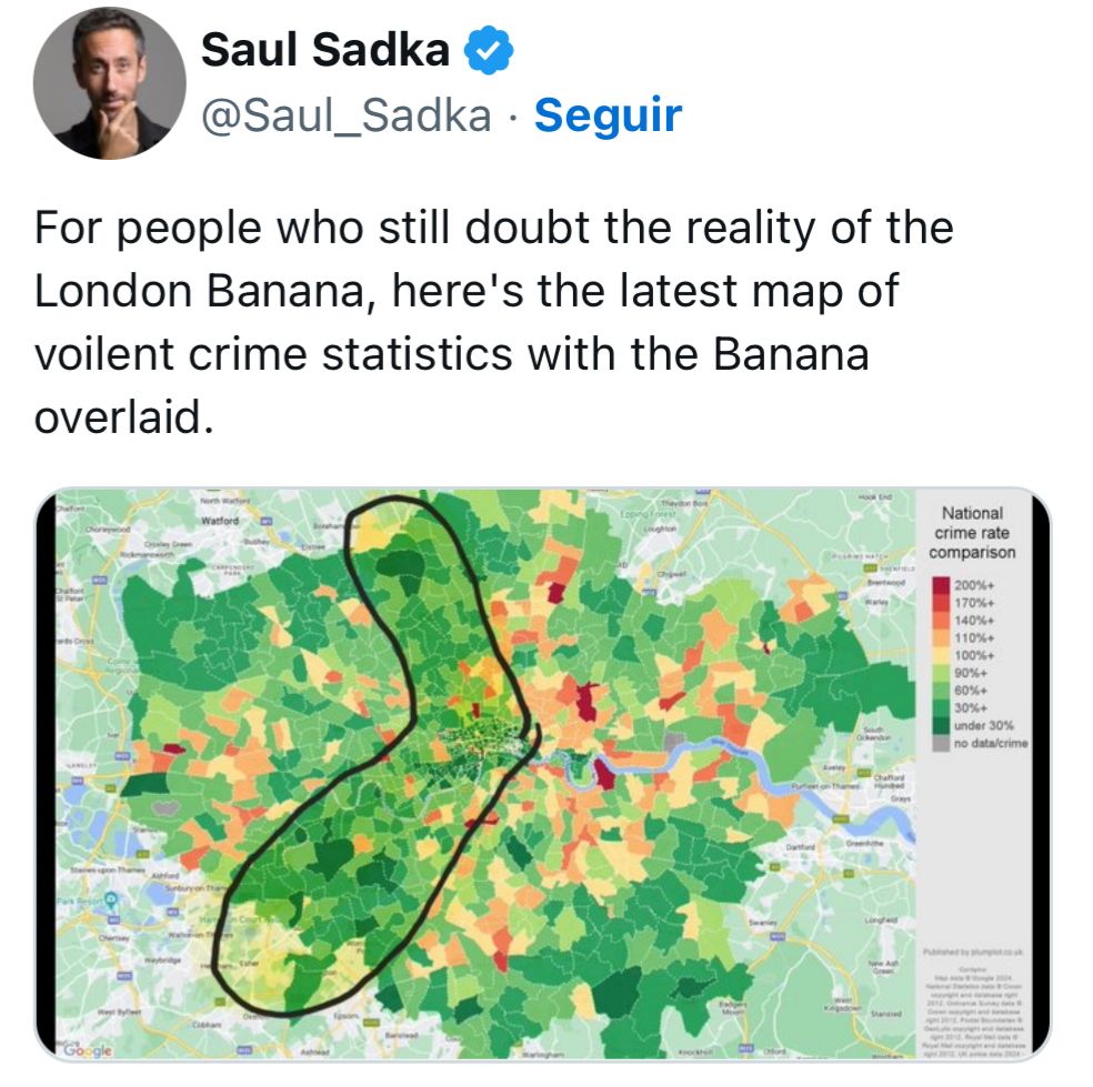 Mapa de la Banana de Londres