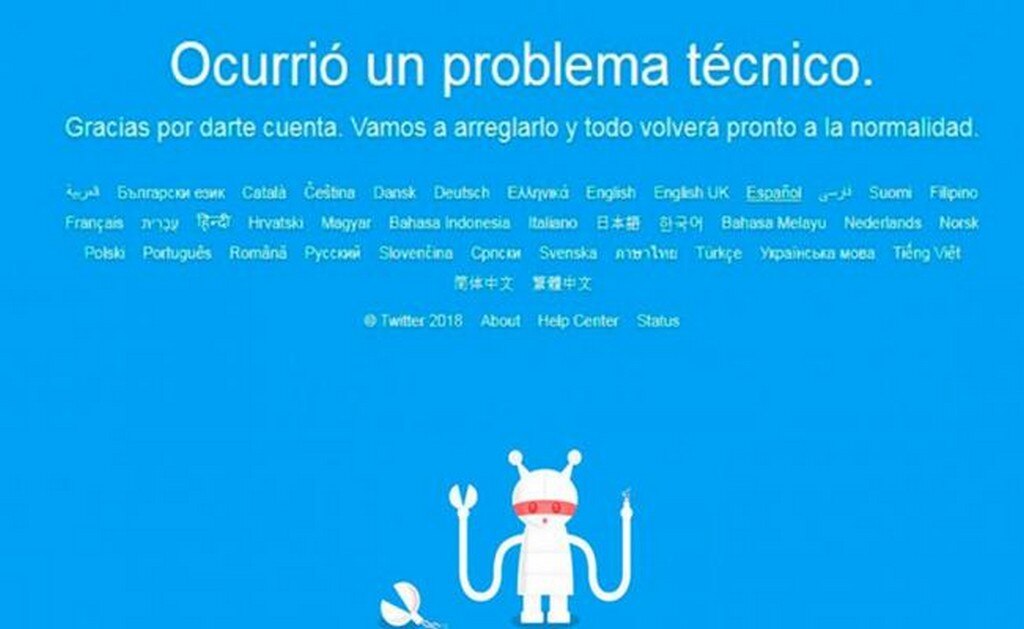 Twitter dice que su falla sólo duró 10 minutos