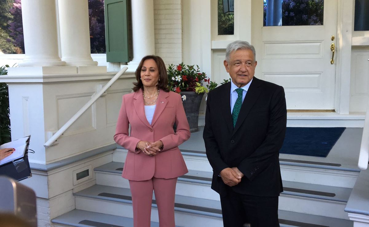 AMLO se reúne con Kamala Harris, de gira por EU. Foto: Alberto Morales EL UNIVERSAL