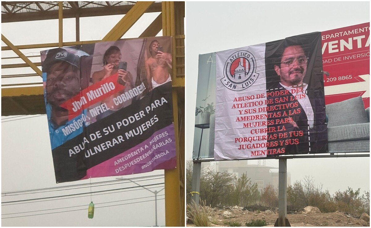 Aparecen pancartas contra miembros del Atlético de San Luis en la capital del estado