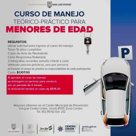 Policía Municipal invita a curso de manejo
