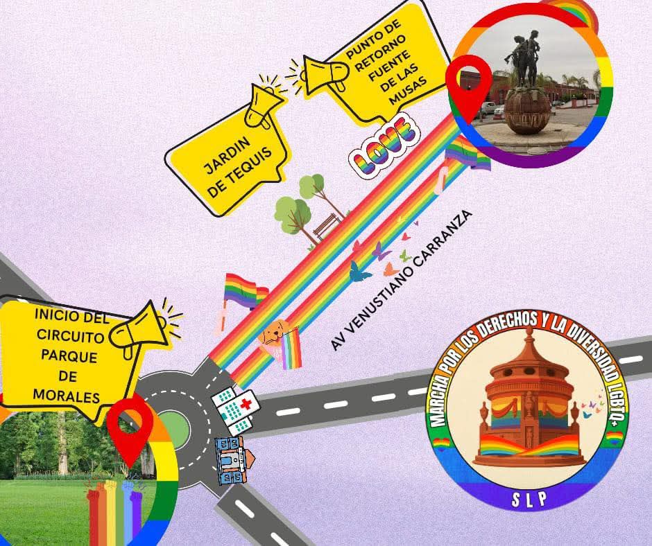 Ruta Marcha LGBT en SLP 2025