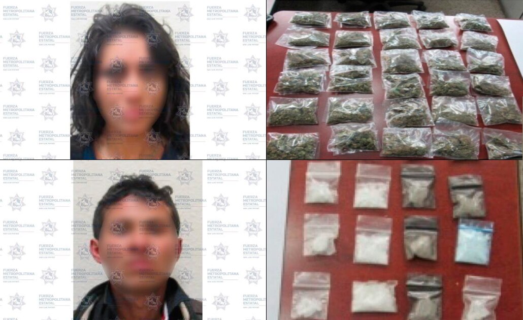 Aseguran a pareja con 54 dosis de drogas 