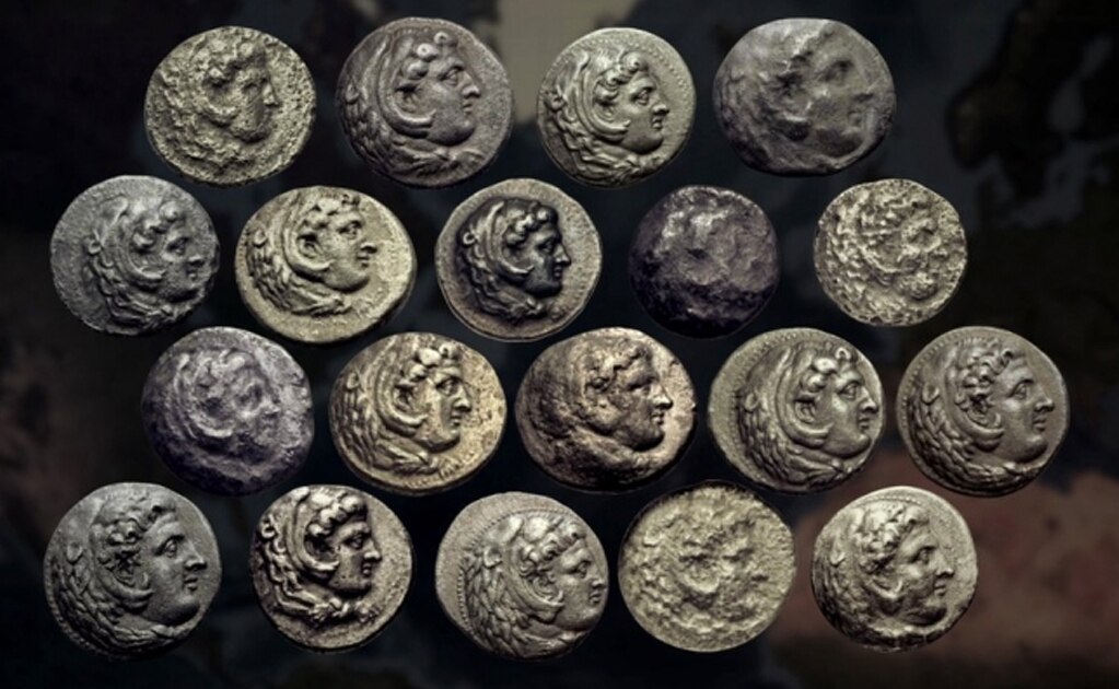 Todos los decadracmas de Alejandro Magno vendidos en casas de subastas desde la primavera de 2017. Foto: BBC
