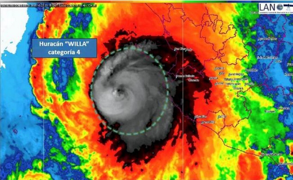  Sigue en Vivo el desplazamiento del huracán "Willa"