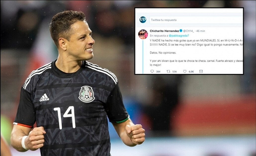 Explota Chicharito y presume sus goles a un aficionado en twitter