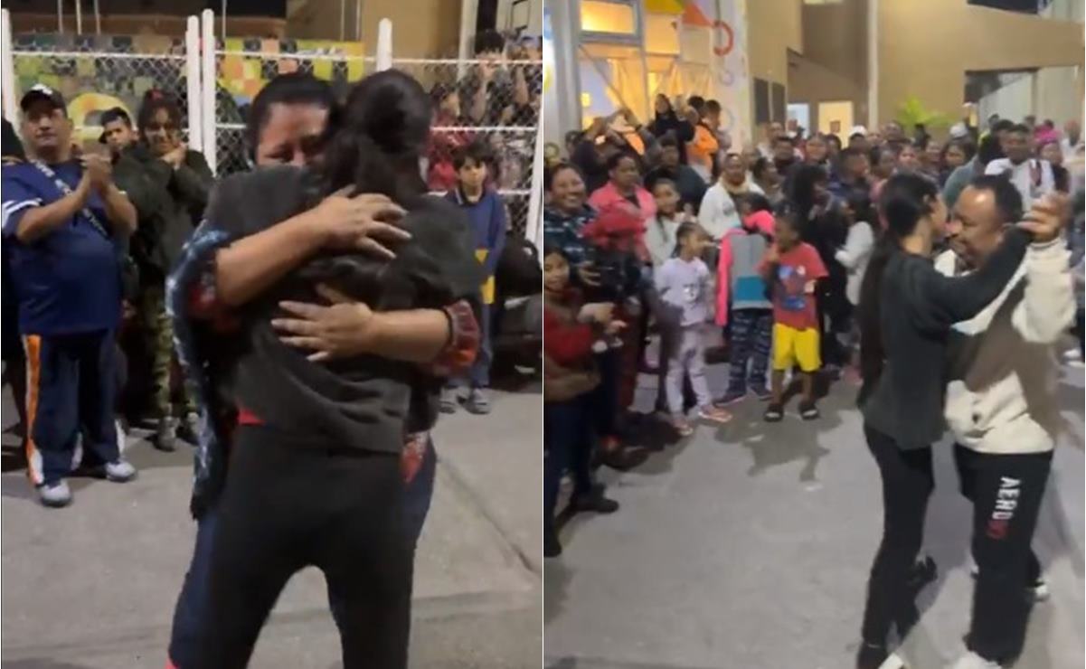 Con pastel y vals, joven guatemalteca celebra sus XV años en la Casa del Migrante en SLP. Foto: Tomadas de video