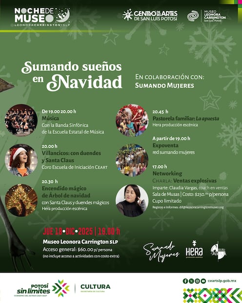 Actividades navideñas en el Museo de Leonora Carrington. Foto: Facebook, Museo Leonora Carrington San Luis Potosí