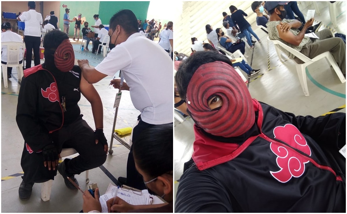 'Me veían raro'; se disfraza de personaje de Naruto para ser vacunado contra Covid en Tamazunchale, San Luis Potosí
