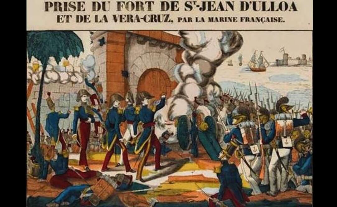 La primera intervención francesa en México tuvo lugar del 16 de abril de 1838 al 9 de marzo de 1839. Entre las exigencias destacó la demanda de un dueño que sufrió la pérdida de sus pasteles por culpa de oficiales. Foto: Twitter / INEHRM