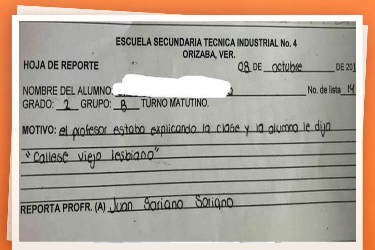 Alumno es suspendido por decirle "cállese viejo lesbiano" al profesor