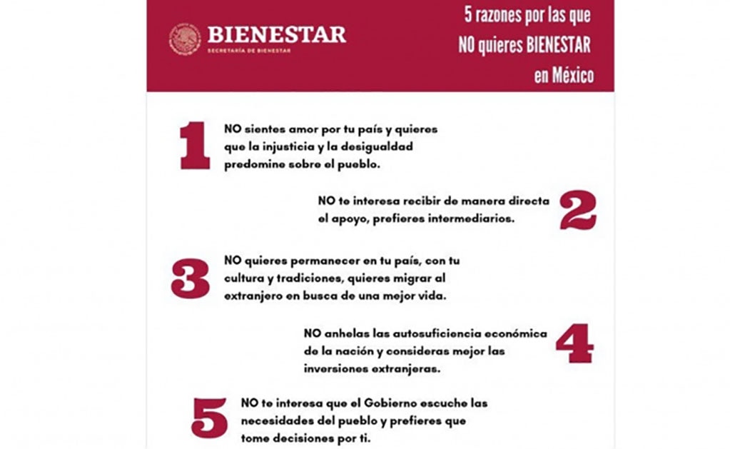 Secretaría de Bienestar publica polémico "tuit" y luego lo borra; aclara que fue un error