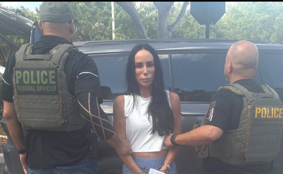 La conductora de televisión Inés Gómez Mont, detenida por la policía de Estados Unidos. Foto: Fuentes de seguridad