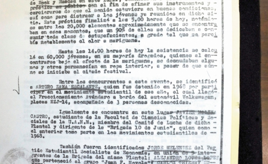 Rockeros fueron espiados por gobierno en el Festival de Avándaro