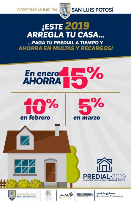 Próximo 2 de enero inicia campaña de descuentos en predial